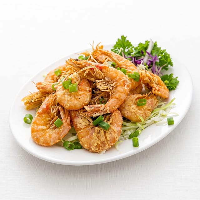 Crispy & Salted Prawns Head-On.