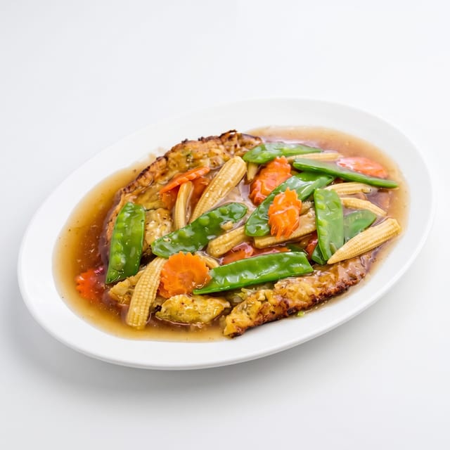 Vegetarian Egg Fu Yung.
