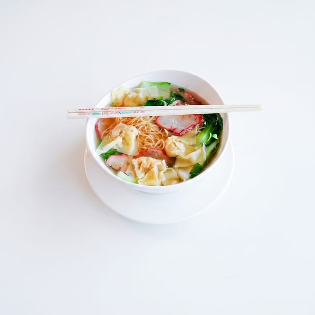 Wonton Mein Noodle Soup.