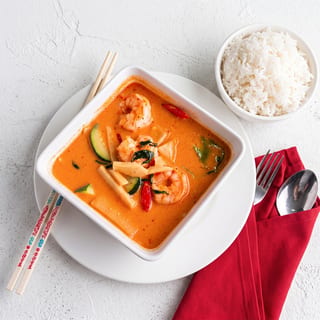 Jumbo Shrimp in Red Curry