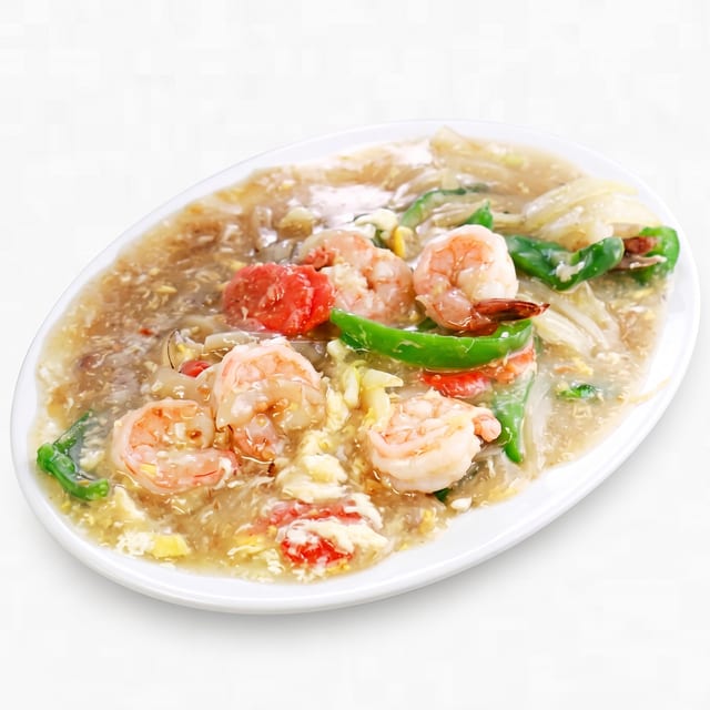 Jumbo Shrimp in Lobster Sauce.